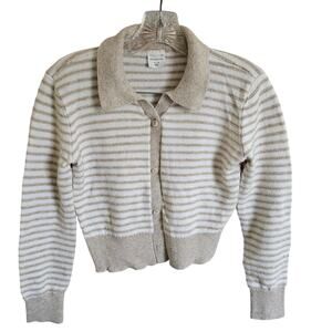 Abercrombie Kids Button Front Cardigan Collared Striped, Size 11/12